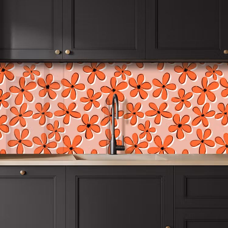 Patronen - Vintage - Bloem keuken achterwand 2 middel 871 -sfeer1