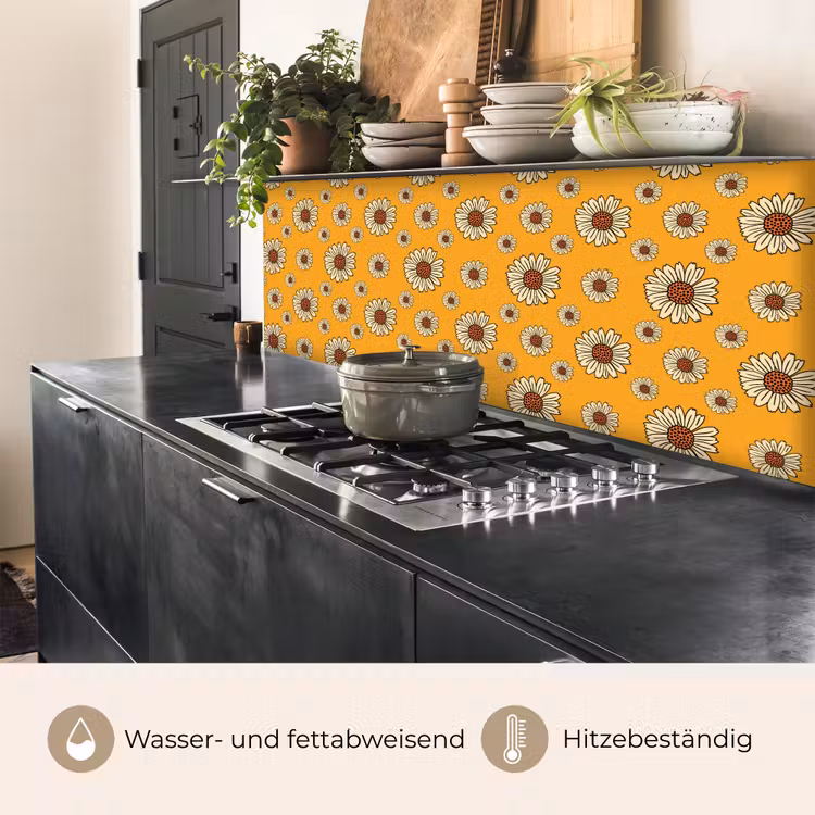 Patronen - Vintage - Bloemen - Geel keuken achterwand 2 middel 871 -usp_DE
