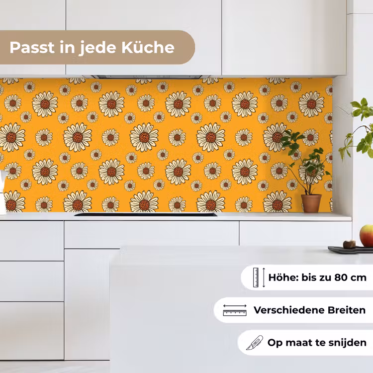 Patronen - Vintage - Bloemen - Geel keuken achterwand 2 middel 871 -sfeer4_DE