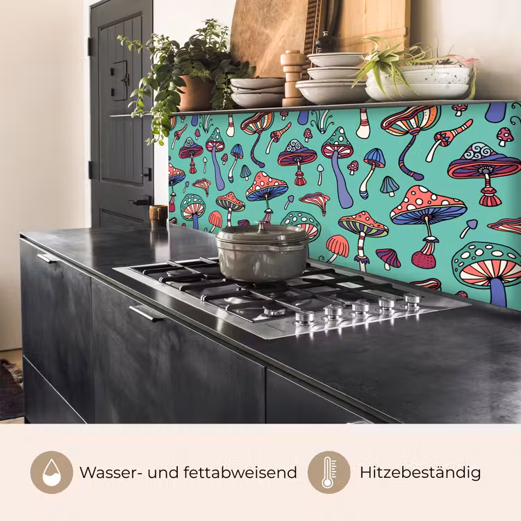 Patronen - Vintage - Paddenstoelen - Natuur keuken achterwand 2 middel 871 -usp_DE