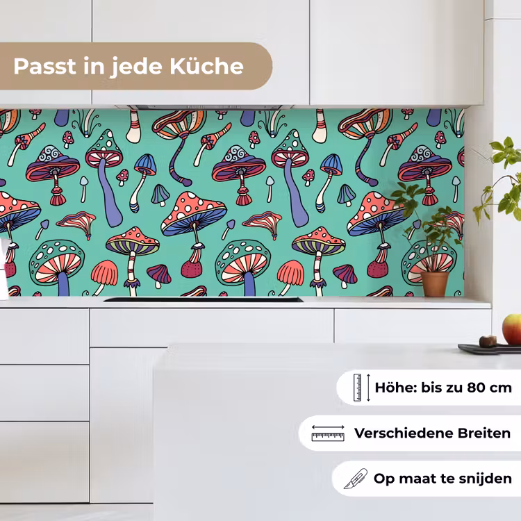 Patronen - Vintage - Paddenstoelen - Natuur keuken achterwand 2 middel 871 -sfeer4_DE