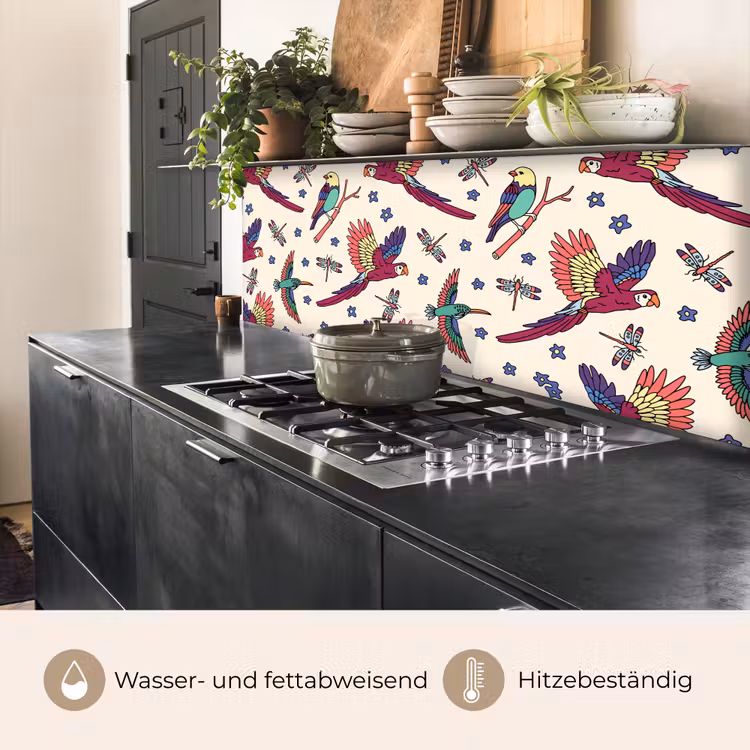 Patronen - Vintage - Vogels keuken achterwand 2 middel 871 -usp_DE