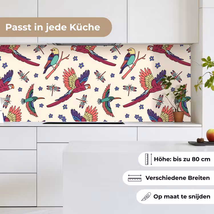 Patronen - Vintage - Vogels keuken achterwand 2 middel 871 -sfeer4_DE