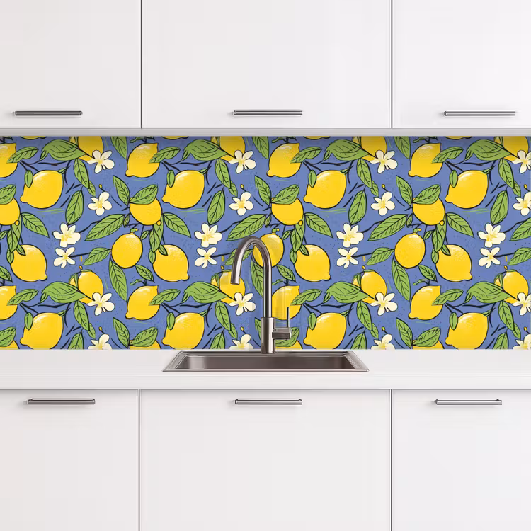 Patroon - Citroen - Illustratie keuken achterwand 2 middel 871 -3d