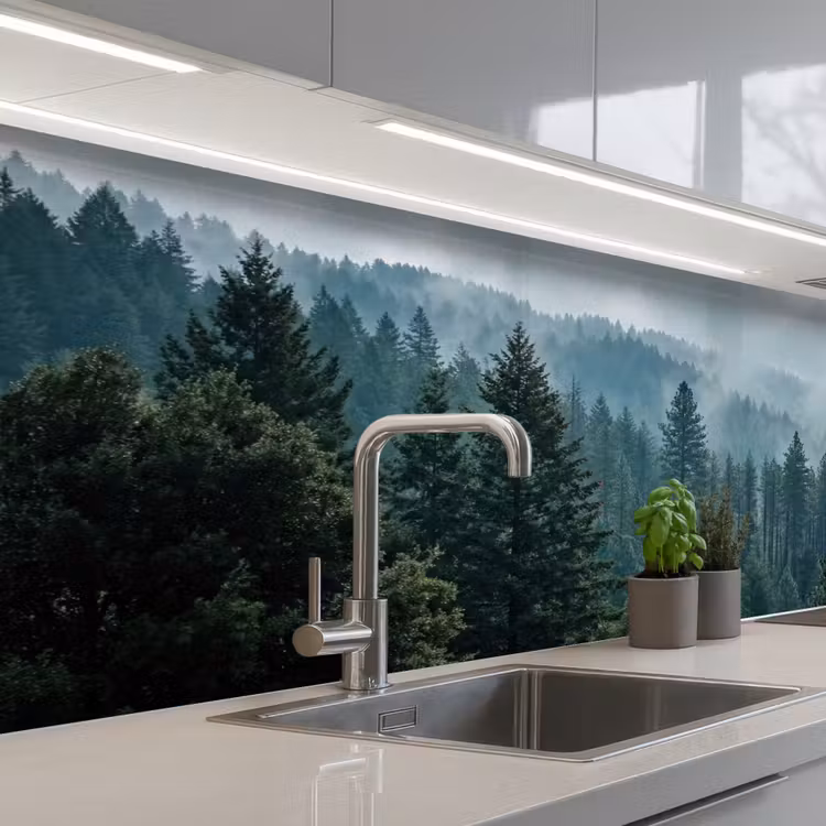 Naaldwoud - Bergen - Mist keuken achterwand 2 middel -3d_schuin