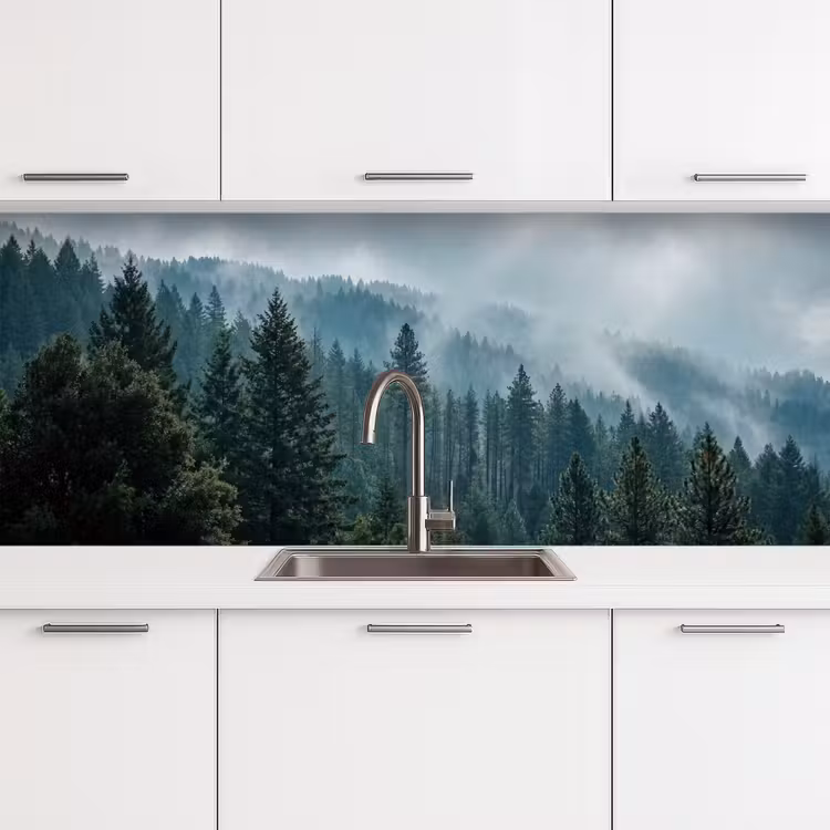 Naaldwoud - Bergen - Mist keuken achterwand 2 middel -3d