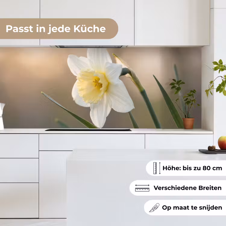 Narcis - Bloem - Minimalistisch keuken achterwand 2 middel -sfeer4_DE
