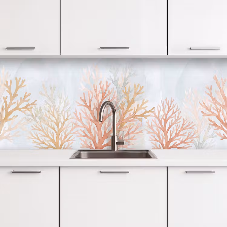 Natuur - Abstract - Aquarel - Organisch - Warm keuken achterwand 2 middel -3d