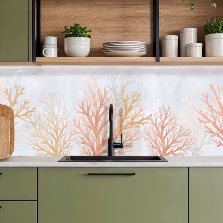 Natuur - Abstract - Aquarel - Organisch - Warm keuken achterwand 2 middel -sfeer3