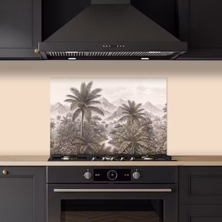 Natuur - Bergen - Rivier - Tropisch - Vintage keuken achterwand spatscherm klein -sfeer1