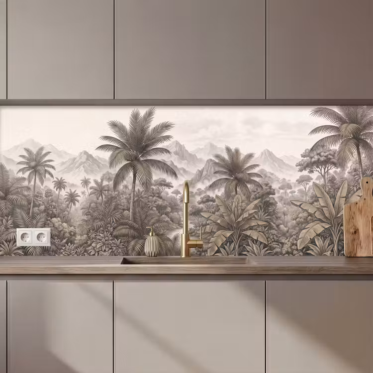 Natuur - Bergen - Rivier - Tropisch - Vintage keuken achterwand 2 middel zz_3dshopping