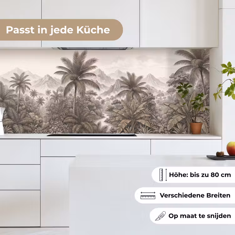 Natuur - Bergen - Rivier - Tropisch - Vintage keuken achterwand 2 middel -sfeer4_DE