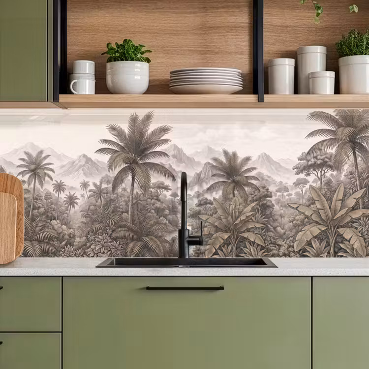 Natuur - Bergen - Rivier - Tropisch - Vintage keuken achterwand 2 middel -sfeer3