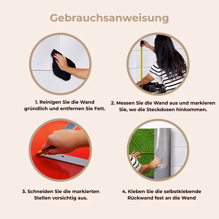 Natuur - Blad - Groen keuken achterwand 2 middel -gebruiksaanwijzing_DE