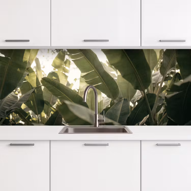 Natuur - Bladeren - Groen - Tropisch - Detail keuken achterwand 2 middel -3d