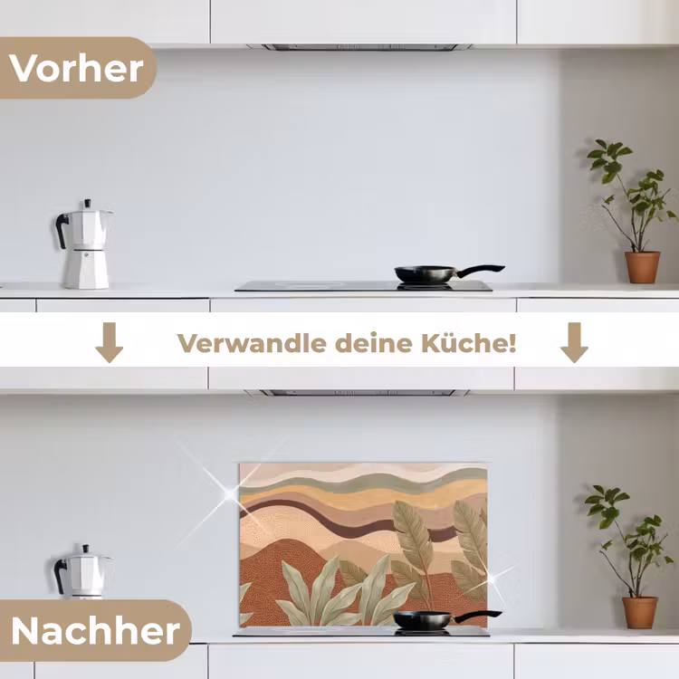 Natuur - Bladeren - Landschap - Abstract - Aardetinten keuken achterwand spatscherm klein -voor_na_DE