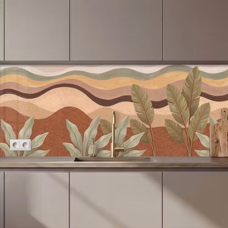 Natuur - Bladeren - Landschap - Abstract - Aardetinten keuken achterwand 2 middel zz_3dshopping