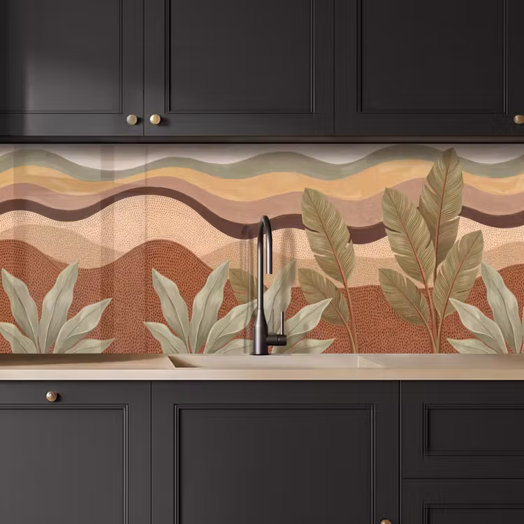 Natuur - Bladeren - Landschap - Abstract - Aardetinten keuken achterwand 2 middel -sfeer1