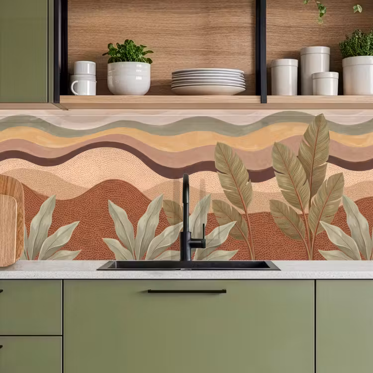 Natuur - Bladeren - Landschap - Abstract - Aardetinten keuken achterwand 2 middel -sfeer3