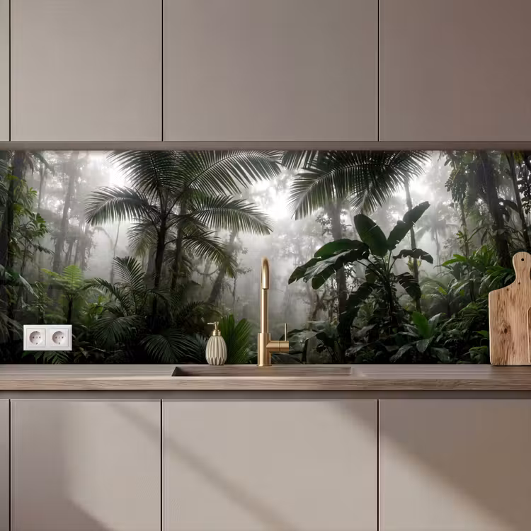 Natuur - Jungle - Mist - Groen - Bladeren keuken achterwand 2 middel zz_3dshopping