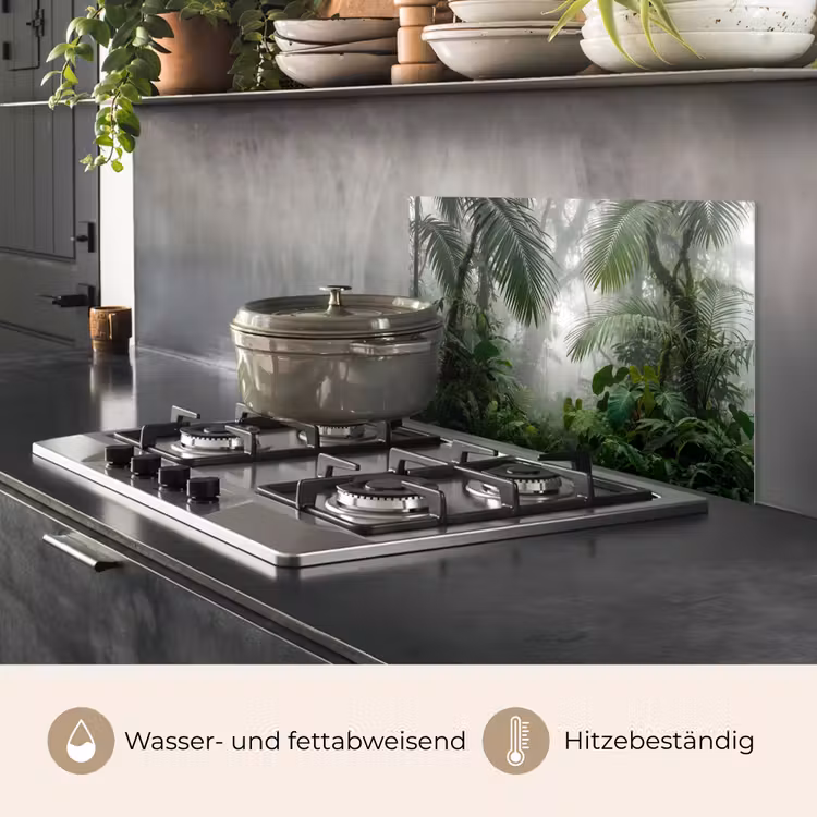 Natuur - Jungle - Mist - Tropisch - Groen keuken achterwand spatscherm klein -usp_DE