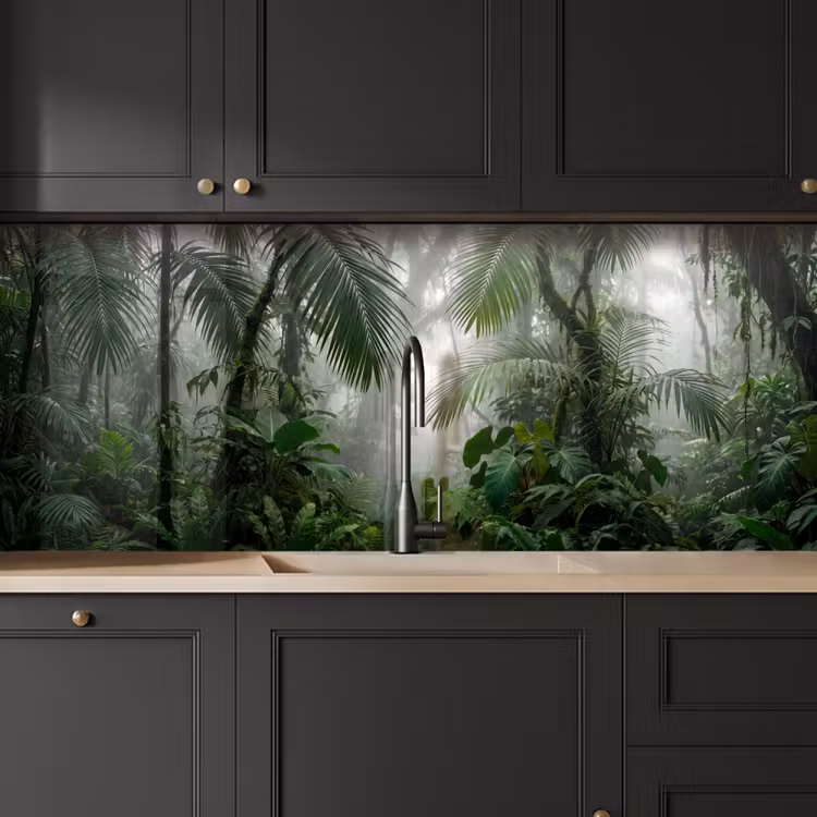 Natuur - Jungle - Mist - Tropisch - Groen keuken achterwand 2 middel -sfeer1