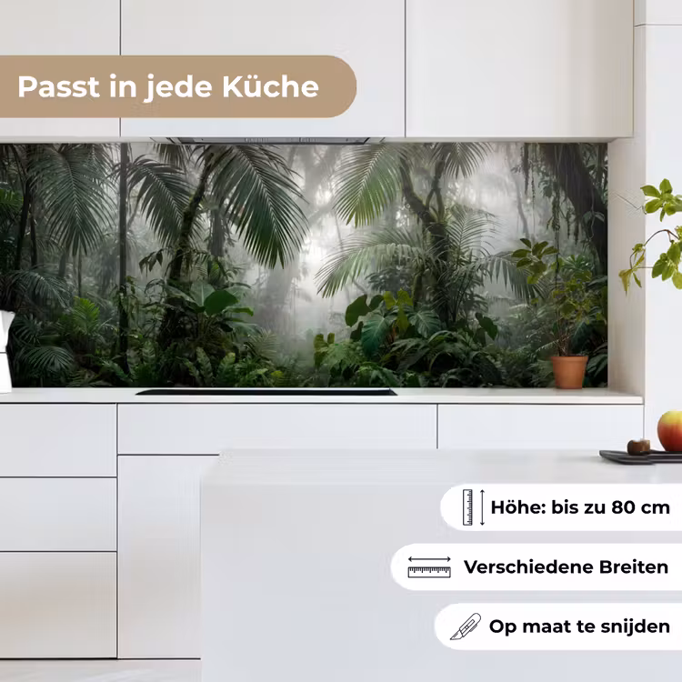 Natuur - Jungle - Mist - Tropisch - Groen keuken achterwand 2 middel -sfeer4_DE