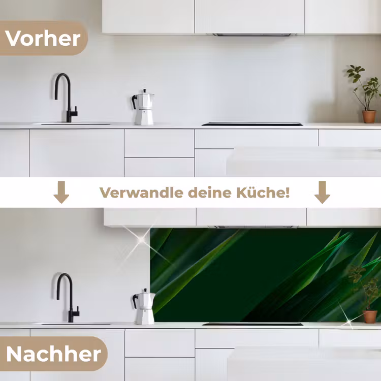 Natuur - Gras - Donkergroen keuken achterwand 2 middel -voor-na_DE