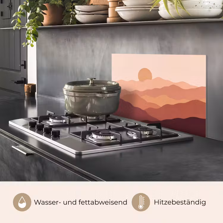 Natuur - Heuvels - Abstract - Modern - Oranje keuken achterwand spatscherm klein -usp_DE