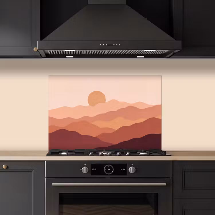 Natuur - Heuvels - Abstract - Modern - Oranje keuken achterwand spatscherm klein -sfeer1