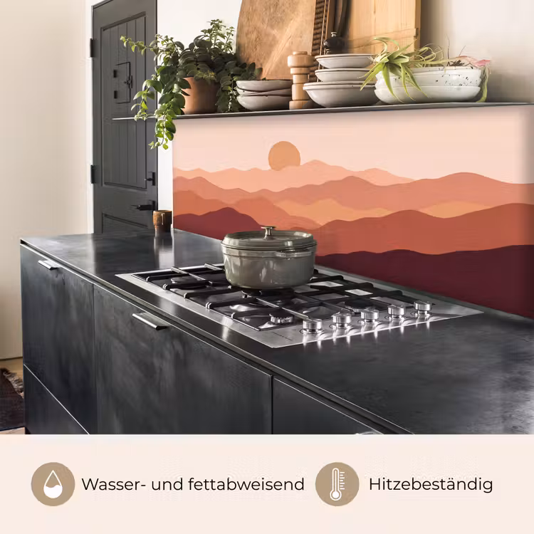 Natuur - Heuvels - Abstract - Modern - Oranje keuken achterwand 2 middel -usp_DE