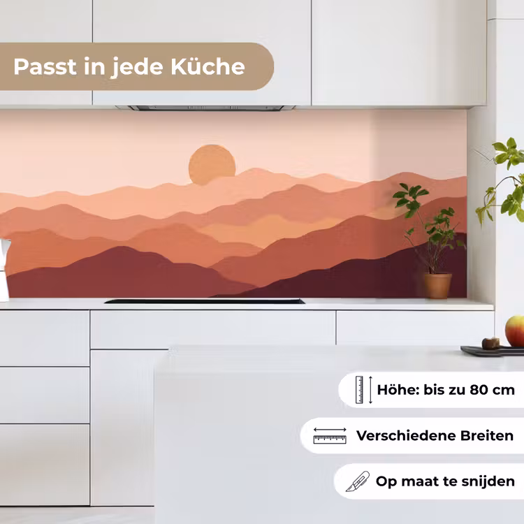 Natuur - Heuvels - Abstract - Modern - Oranje keuken achterwand 2 middel -sfeer4_DE