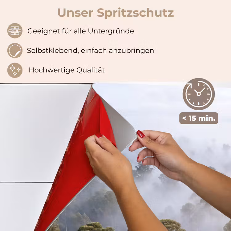Natuur - Mist - Bos - Ochtend - Goud keuken achterwand spatscherm klein -spatscherm_DE