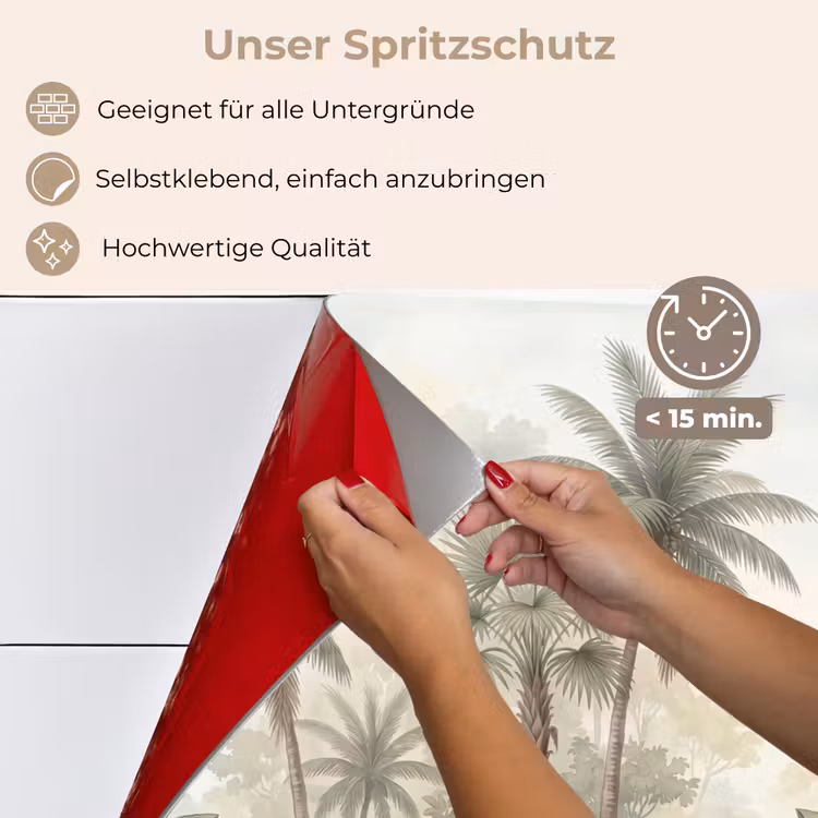 Natuur - Tropisch bos - Landschap - Aquarel - Groen keuken achterwand spatscherm klein -spatscherm_DE