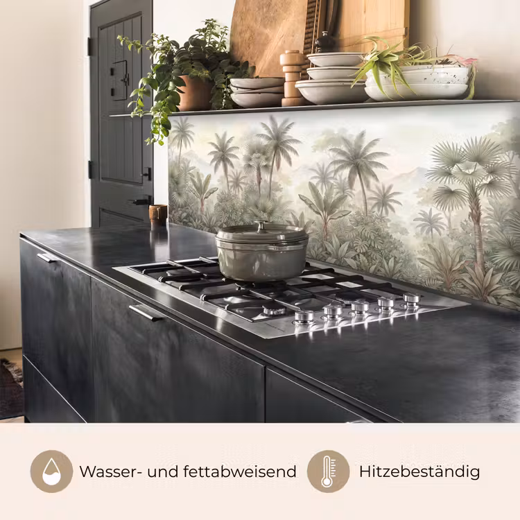 Natuur - Tropisch bos - Landschap - Aquarel - Groen keuken achterwand 2 middel -usp_DE