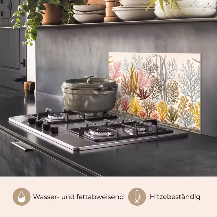 Natuur - Onderwater - Botanisch - Vintage - Kleurrijk keuken achterwand spatscherm klein -usp_DE