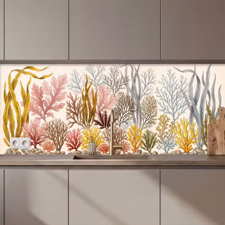 Natuur - Onderwater - Botanisch - Vintage - Kleurrijk keuken achterwand 2 middel zz_3dshopping