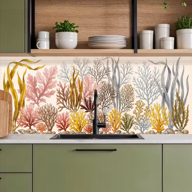 Natuur - Onderwater - Botanisch - Vintage - Kleurrijk keuken achterwand 2 middel -sfeer3
