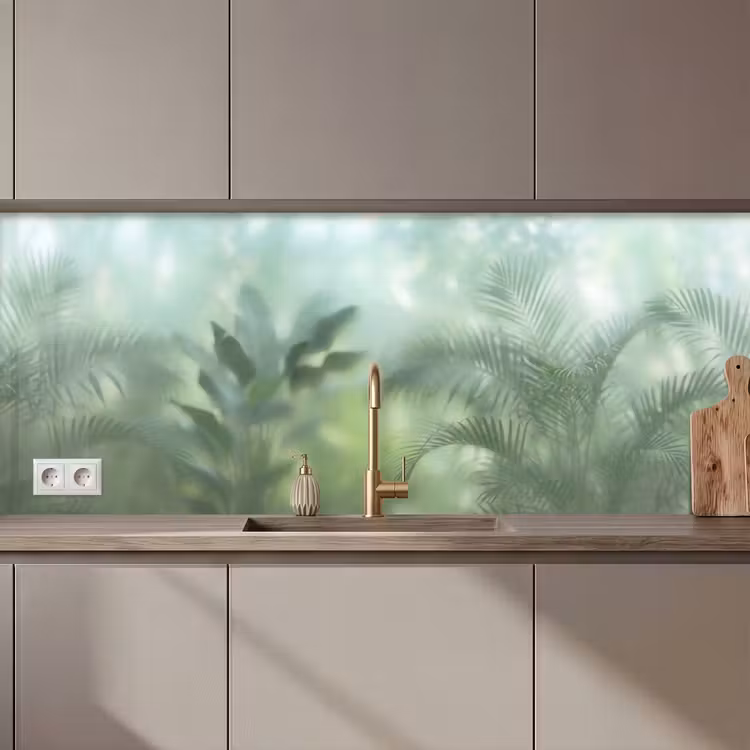 Natuur - Vervaagd - Groen - Abstract - Modern keuken achterwand 2 middel zz_3dshopping