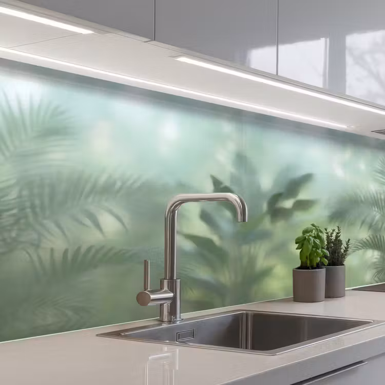 Natuur - Vervaagd - Groen - Abstract - Modern keuken achterwand 2 middel -3d_schuin