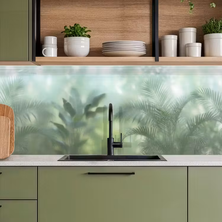 Natuur - Vervaagd - Groen - Abstract - Modern keuken achterwand 2 middel -sfeer3