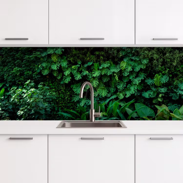Natuur - Bos - Groen - Monstera keuken achterwand 2 middel -3d