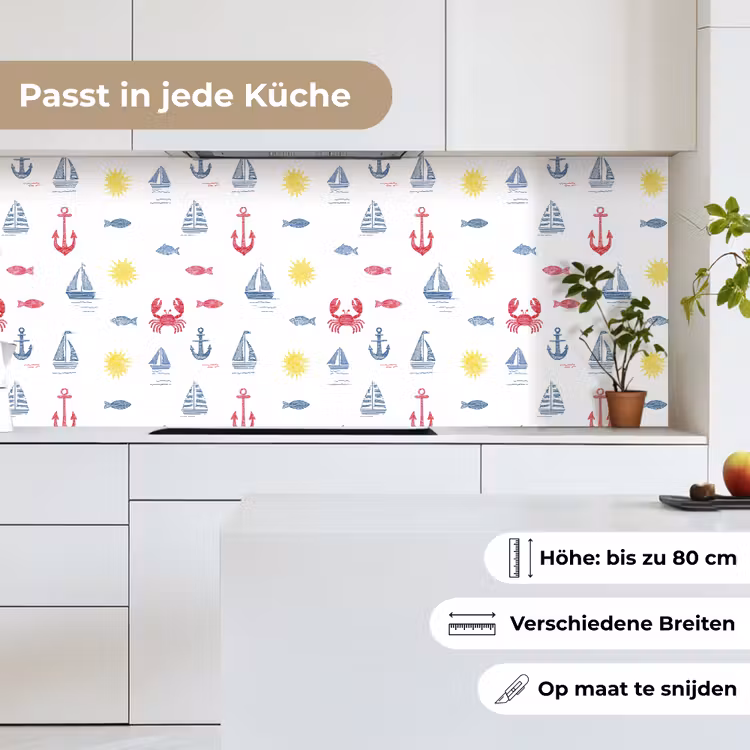 Nautisch - Illustraties - Kleurrijk keuken achterwand 2 middel 871 -sfeer4_DE