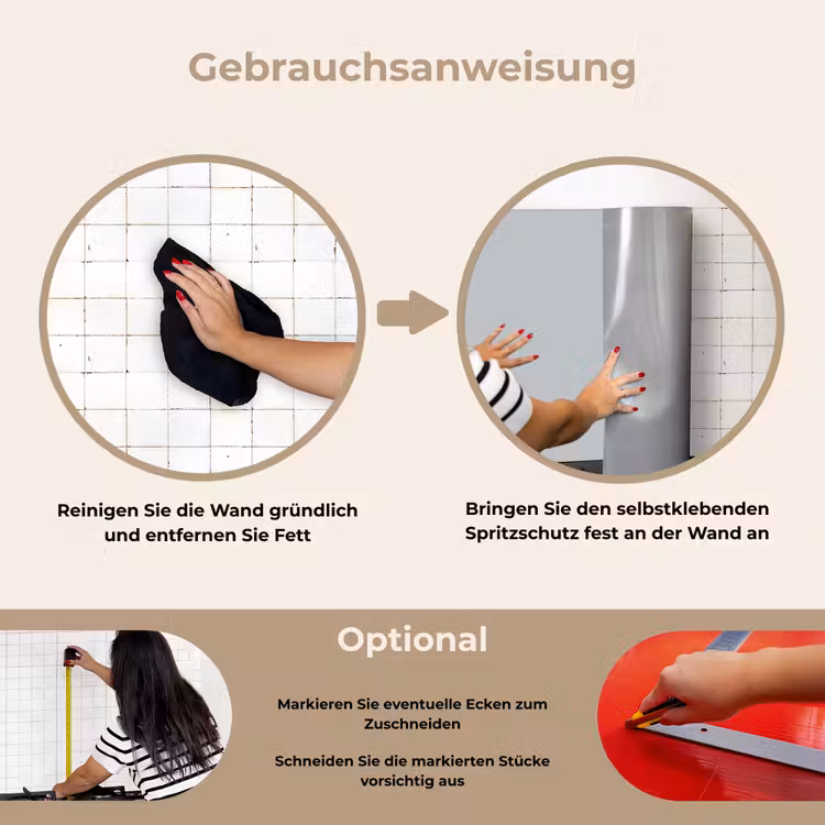 Mistige Morgen keuken achterwand spatscherm klein -gebruiksaanwijzing_DE