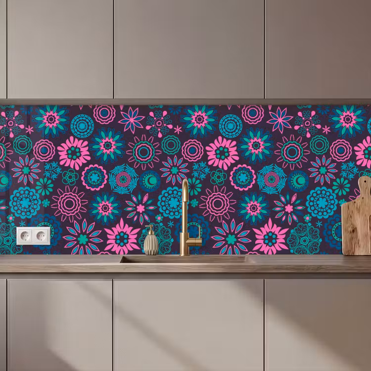 Neon - Bloemen - Patronen keuken achterwand 2 middel 871 zz_3dshopping