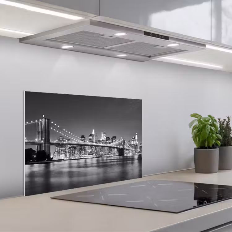Küchenrückwand - New York - Brücke - Brooklyn - Schwarz und weiß - Architektur