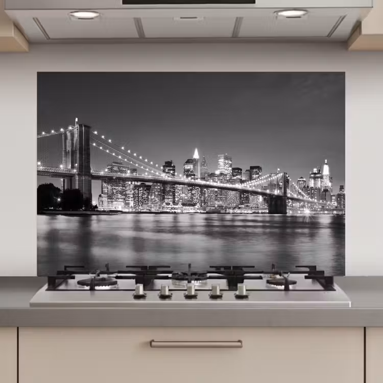 New York - Brug - Brooklyn - Zwart wit - Architectuur keuken achterwand spatscherm klein -3d_website