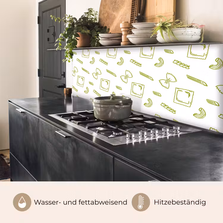 Pasta - Groen - Wit - Patroon keuken achterwand 2 middel -usp_DE