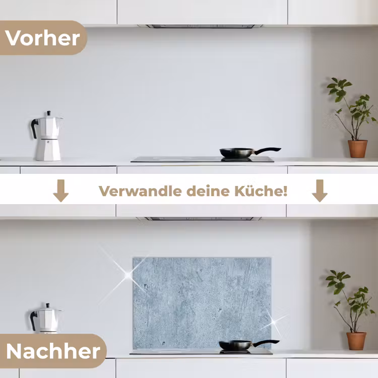 Oppervlak - Ruw - Abstract - Modern - Grijs keuken achterwand spatscherm klein -voor_na_DE