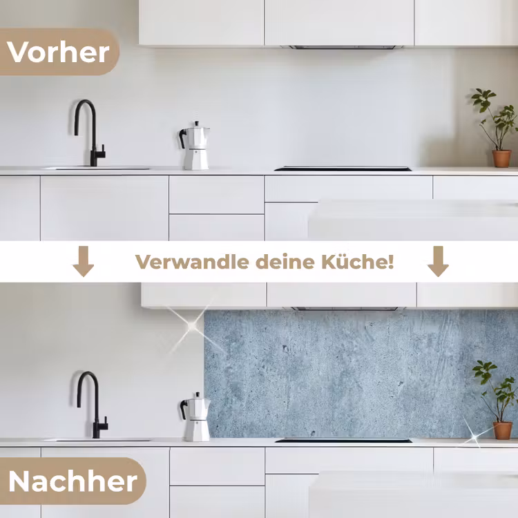 Oppervlak - Ruw - Abstract - Modern - Grijs keuken achterwand 2 middel -voor-na_DE
